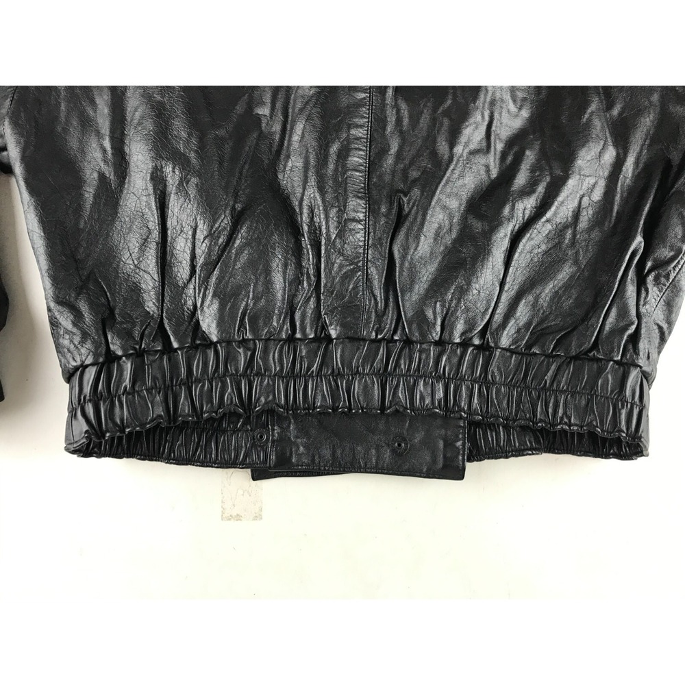 Evan Arpelli Womens Black Leather Long Sleeve Full Zip Motorcycle Jacket Size XS - Picture 9 of 13